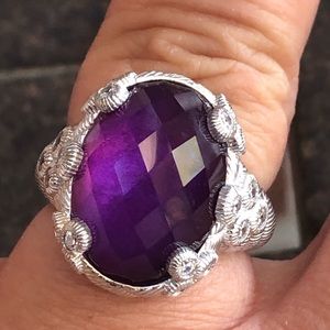 Judith Ripka Sterling Diamonique  Doublet Ring 8